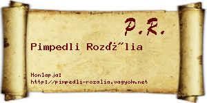 Pimpedli Rozália névjegykártya